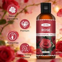 100毫升/30毫升玫瑰精油 - 玫瑰香氛护肤、护发、沐浴，适用于蜡烛制作、家用香薰，持久留香 | 香氛精油 | 浓郁温暖的香气 | 节日礼物、皮革护理、车载空气清新剂 - 玫瑰精油 - 查看 2