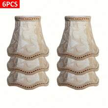 3 或 6 个迷你灯罩，顶部 3.15 英寸，底部 5.12 英寸，高度 4.72 英寸，泡泡形灯罩，适用于尖头灯泡光源，适用于吊灯、壁灯和小台灯。 - 多色 - 查看 15