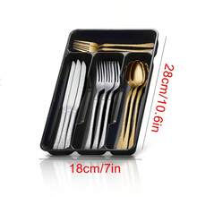 1 hộp đựng dao kéo nhà bếp bằng nhựa PP, khay chia ngăn kéo đa năng đựng dao nĩa đũa, hộp đựng dao kéo phẳng - Nhiều màu - Xem 19