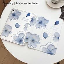 冰蓝色五瓣花图案亚克力水晶平板电脑保护套带支架，兼容三星 A9/A9+/S9/S9FE/A11/A11+/S11/S10 FE/S10 FE+/S10 Lite、A16 2025、Air 11/13、M3 2025、Mini 7 A17、Pro 2024、Air 11/13、M2 2024、Pro 11/13、M4 2024、Pro 12.9、7/8/9 代、10.2、10 代、10.9、Air 4/5/6/7/8、10.9、Pro 11、4/5/6 代、Mini 6、SE 11、荣耀、Matepad SE 11。 - 彩色 - 查看 2