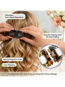 Women's 2D Magnetic Flat Hair Clips - Strong Non-Slip, No Trace Or Residue, Suitable For Home And Travel, Convenient Styling - A - View 4