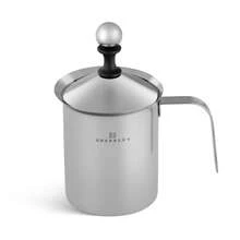 Stainless Steel Milk Frothing Pitcher With Lid, 400ml/800ml Milk Frother Jug With Handle For Coffee, Cappuccino & Latte - Silver - View 9