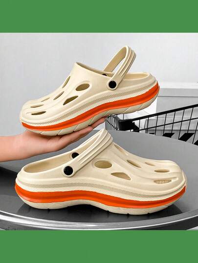 Giày ngoài trời thoáng khí chất lượng cao, dép nam chống trượt, giày đi biển nhẹ thoáng khí, giày làm vườn mềm mại thoải mái, giày nam đế dày chống mài mòn, cỡ lớn 36-45 (đế vẽ tay, họa tiết bất đối xứng)