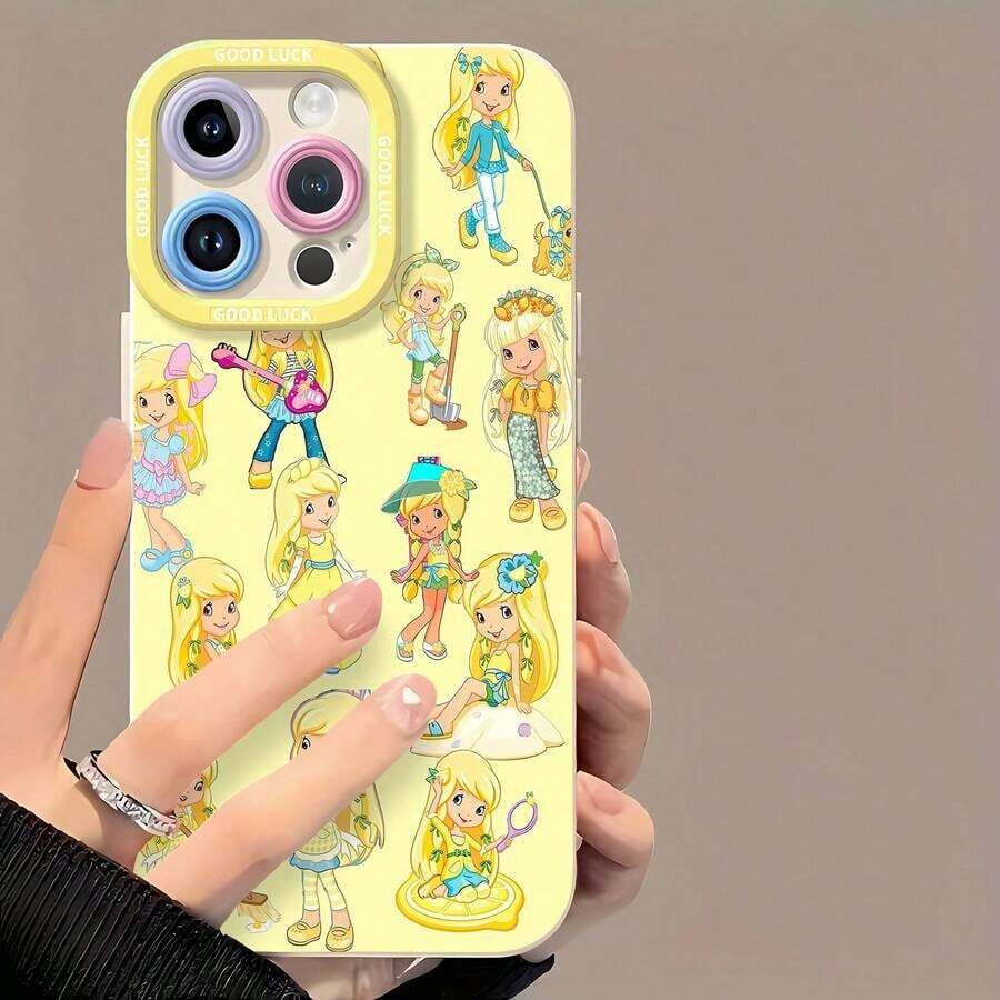 Funda para teléfono con diseño de personaje de dibujos animados con temática de limón - Compatible con Samsung, 12, 13, 14, 15 Pro, 14 Plus, 15, 16 Pro Max, 17, 17 Pro, 17 Pro Max y 17 Air.Cuenta con material TPU para protección antideslizante y contra caídas; un diseño elegante, estético y atractivo con motivos de limones alegres, perfecto para un aspecto divertido.Un regalo ideal para niños, amigos o para usted mismo. - Negro - Ver 1