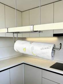 1个304不锈钢纸巾架，厨房卷纸架，保鲜膜收纳架 - 查看 9