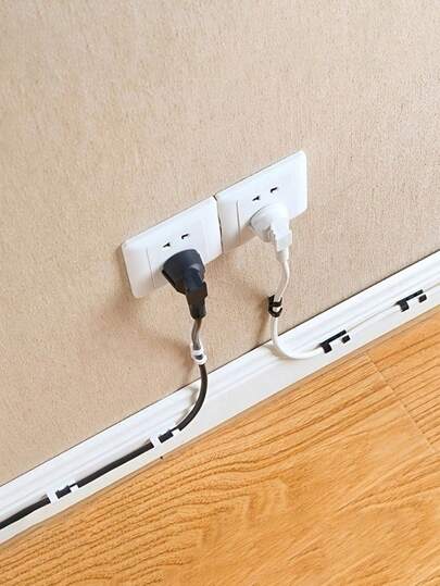 20pcs Cable Clips With Adhesive Base, Cable Management System For Home And Office, No Drilling Required, Won't Damage