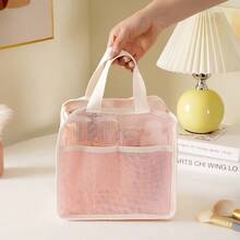 大容量网状化妆包，女士便携式网状化妆包，网状化妆品收纳袋 - 彩色 - 查看 7