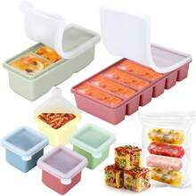 Rain Silicone Freezer Trays Set , 6 Pack BPA 1/2 Cup Silicone Freezer Molds With Lids, Control Portion Soup Freezer Containers Souper Food Cube Storage & Meal Prep - 1 - 查看 1