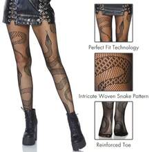 Women's Dark Alternative Animal Fishnet Tights - Snake - 查看 4