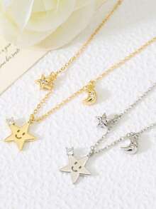 1. 时尚个性星月吊坠项链，精致百搭，适合女性在任何场合佩戴，可作为礼物送给朋友或爱人。 - 星月吊墜 - 查看 2