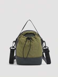 1 pieza Bolso bandolera de nailon con contraste de color para mujer, nuevo diseño de moda para primavera/verano con cordón, adecuado para compras, actividades al aire libre - Multicolor - Ver 2