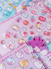 Colorful 3D Epoxy Resin Stickers - - Waterproof, Reusable, Repositionable, Self-Adhesive, High-Quality Resin - Perfect For Decorating Smartphones, Phone Cases, Laptops, Desktops, Tablets, Stationery, Notebooks, Journals, Planners, Scrapbooks, Mugs, Water Bottles, Refrigerators, Gift Wrapping, DIY Decorations - Multiple Colors Available [Style/Packaging Random] - View 3