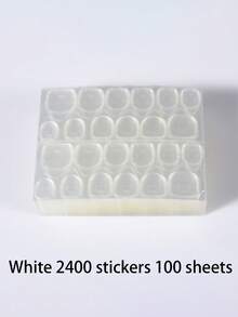 4800pcs/200sheets White Jelly Gel Nail Stickers, Pink Breathable Nail Art DIY Stickers, Strong Adhesive Jelly Gel Nail Strips, Suitable For Nail Pressing, Jelly Double-Sided Nail Gel, Adhesive Sheets, Nail Stickers, DIY Nail Stickers - Army Green - View 15