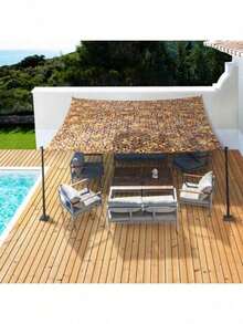 AURA DECO - Toldo Rectangular Camuflaje 2*3m, Vela de Sombra Transpirable con Protección UV, Toldo Exterior Impermeable para Jardín, Terraza, Patio y Camping - Caqui - Ver 2