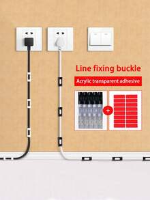 20pcs Cable Clips With Adhesive Base, Cable Management System For Home And Office, No Drilling Required, Won't Damage - Multicolor - View 4