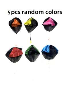 1pc/2pcs/5pcs Outdoor Fun Hand Throw Parachute Toy Set - Multiple Colors Available, Portable Pocket Size, Great For Interactive Games With Friends, Suitable For Beach, Park, Yard, Family Activities, Graduation Gifts, Party Competitions And School Prizes - Multicolor - View 10