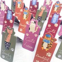 4 chiếc bookmark nam châm hình mèo hoạt hình dễ thương, dùng để đánh dấu trang sách, đồ dùng văn phòng phẩm, tự làm bookmark sáng tạo và thẩm mỹ. - Dấu trang PET - Xem 10
