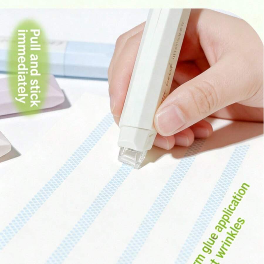 4pcs Pen-Shaped Double Sided Tape Set, Large Capacity, Essential Stationery, Suitable For Handmade Crafts, Scrapbooking, Photo Pasting, School And Office Use, No Residue, Quick Drying, Back To School Essential, Ins Style Gradient Double Sided Tape With Super Strong Adhesion, Tape For Handmade Scrapbooking, Students - Sets - View 1