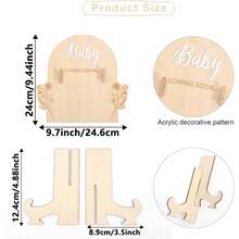 Pregnancy Announcement Sign With Photo Clip, Baby Coming Soon Wooden Ultrasound Picture Frame, Baby Reveal Announcement Board, Pregnancy Reveal Gift For New Parents, Nursery Decor - Multicolor - View 3