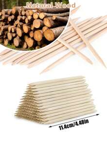 200pcs Wooden Double-Sided Nail Files, Extendable Up To 4.5 Inches, Multi-Purpose Use For Manicure, Nail Art, Nail Care, Portable Nail Polish Remover, Suitable For Nail Salons And DIY Nail Art (200/10pcs) - Beige - View 6