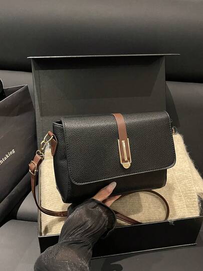 New Luxury Versatile Metal Decor Women PU Shoulder Crossbody Bag