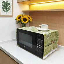 1 chiếc tấm phủ chống bụi cho lò vi sóng bền chắc, dày dặn với túi hai bên để đựng đồ, tấm phủ chống bụi cho lò nướng, tấm phủ chống bụi cho vỉ nướng, trang trí ren đồng quê, tấm phủ chống bụi, tấm phủ, cũng có thể được sử dụng như khăn trải tủ đầu giường, khăn trải bàn nhỏ trang trí. - 35x100cm - Xem 4