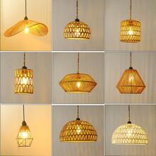 1 Peça Cúpula de Luminária Estilo Boêmio Trançada em Vime, Cúpula de Luminária Pendente Vintage. Design Trançado à Mão em Vime e Corda, Adequado para Sala de Estar, Ilha de Cozinha e Decoração de Café. Ótimo para Temas de Halloween, Natal e Outono. (Apenas a Cúpula da Luminária, Lâmpada e Fiação Não Incluídas) - Multicolorido - Visão 4