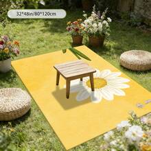 Digitally Printed Yellow Daisy Pattern Floor Mat, RV Mat, Picnic Mat, Camping Mat, Decorative Carpet Suitable For Patio, Living Room, Garden, Lawn, Pool, Beach, RV, Picnic, Camping, Decorative Courtyard, Holiday Decoration, Etc. The Foldable And Easy-To-Carry Floor Mat Comes In A Variety Of Decorative Styles And Multiple Sizes To Choose From - 1PC - Xem 6