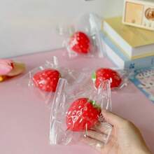 1pc Strawberry Squeeze - Fluid Ball - Slow Rebound - Stress Relief Toy - Squeeze Toy - Soft Toy - Squishy Toy - Fidget Toy - Stitch Toys - Travel Toys - Classroom Fidget Toys - Mini Bath Toys - Christmas Stationery Stress Ball - Birthday Gift - Perfect Gift - Halloween Gift - Christmas Gift - Gift - Toys - Games - Multicolor - View 3