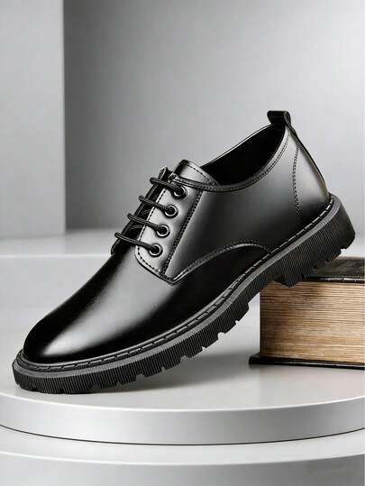 新款男士正装商务皮鞋，时尚厚底系带牛津鞋，适合商务及正式场合/商务/正式活动/婚礼着装