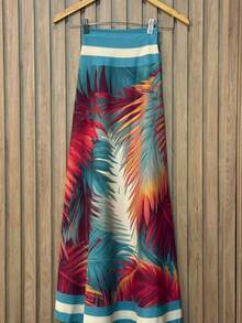 Premium Beach Cover-Up Set: Bodysuit, Swimsuit, And Pareo - Tropical Zafira Print - View 2
