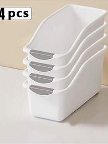 4pcs/2pcs/1pc Plastic Multi-Purpose Storage Box, Curved Wheel Design, Suitable For Household Cleaning Supplies, Home Essentials, Storage Boxes, Baskets, Home Organization Containers - Multicolor - View 14