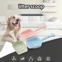 3 piezas Cucharas para arena de gato - Fácil de limpiar, cucharas de plástico resistente para arena de gato de mascotas - Ver 2