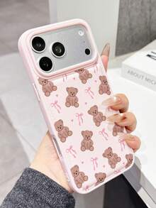 1 ốp lưng TPU họa tiết vải bố hình gấu bông thắt nơ cổ điển, phù hợp với Apple 17 16 15 14 13 12 11 Plus Pro Max Series, ốp bảo vệ kiểu INS cá nhân hóa, ốp điện thoại thời trang chống rơi vỡ tối giản, thiết kế thẩm mỹ cao, quà tặng sinh nhật/ngày lễ. - Nhiều màu - Xem 3