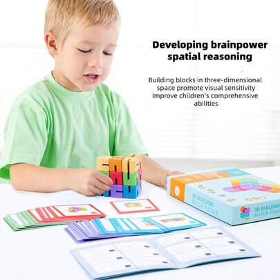 Bộ xếp hình 3D cho trẻ em, 12 mảnh ghép, đồ chơi giáo dục STEM Montessori kèm 80 thẻ thử thách và sách hướng dẫn, 4 cấp độ khó, đồ chơi rèn luyện tư duy logic không gian, xếp hình khối 3D giúp phát triển thị giác và trí não, quà tặng cho bé trai và bé gái từ 3 4 5 6 7 8 tuổi trở lên, đồ chơi hoạt động học tập mầm non cho gia đình, lớp học và du lịch.