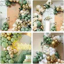 Latex Balloon Set (40pcs/26pcs Per Set) In 10-Inch/12-Inch Sizes, Available In Bean Green, Gold, White And Gold Confetti. Ideal For Engagement Decorations, Birthday Parties, Anniversaries, Proposals, Wedding Decorations, Graduation Ceremonies, Bachelor Parties - Multicolor - View 4