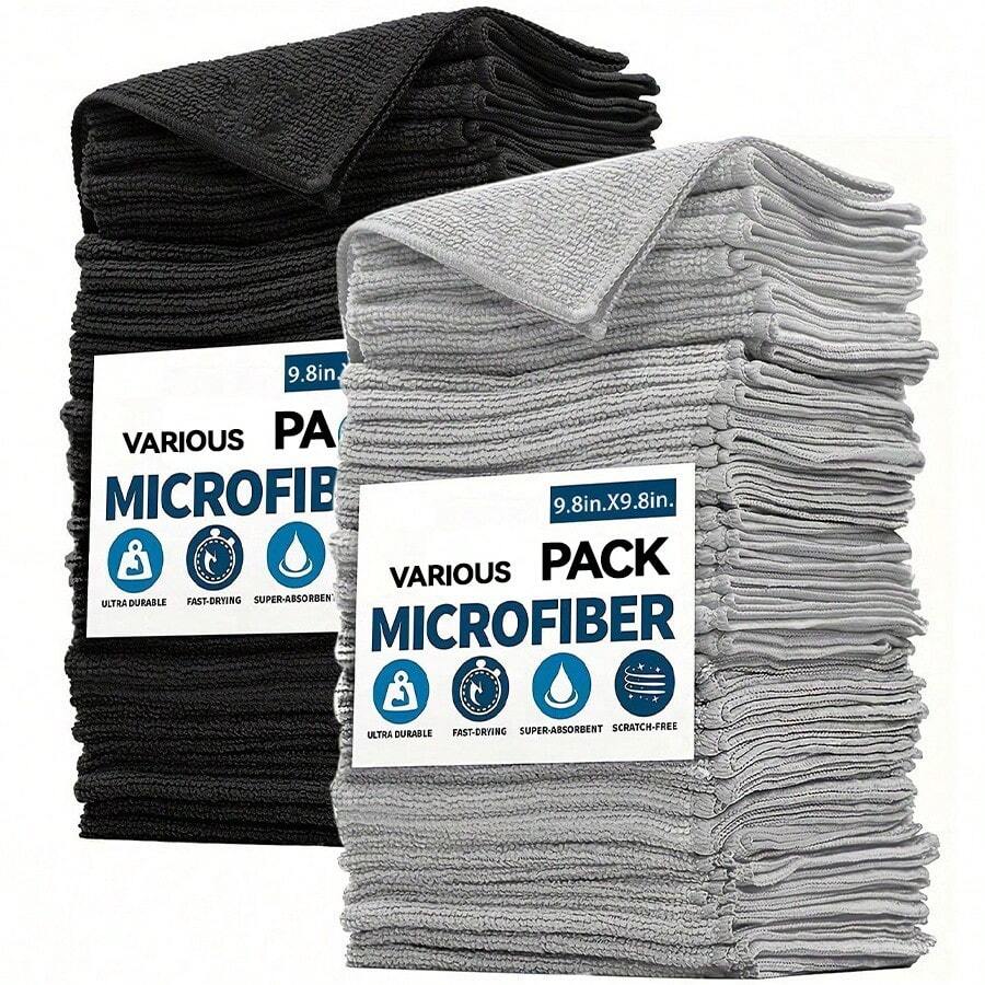 10 Stücke/Packung - Schwarze und graue Küchentücher, wiederverwendbare Küchentücher, schwarze Reinigungstücher, Küchenbedarf oder Reinigungsbedarf! Mikrofaser-Tücher, Haushaltswaren, Küchenbedarf, 9,8*9,8 Zoll verdickte schwarze und graue kleine Reinigungstücher, Küchentücher, Topf- und Pfannen-Reinigungstücher, Tücher, Reinigungswerkzeuge, Küchen-, Badezimmer- und Haushaltsbedarf Anbieter (Qualität garantiert)