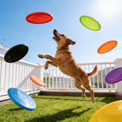 2/3pcs Set Soft Non-Slip Silicone Dog Toys, Durable Chew Resistant Pet Flying Disc, Christmas Gift, Interactive Training Supplies, Random Colors