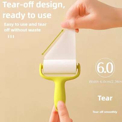 一套便捷迷你粘毛滚筒套装 - 1 个手柄配 3 个替换滚筒，强力吸附去除宠物毛发，使用方便，手柄可重复使用，无需电源，适用于宠物/衣物/地毯/汽车座椅，宠物主人必备。