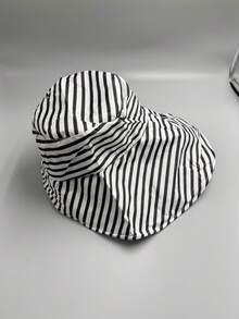 Women's Retro Striped Wide Brim Bucket Hat, Foldable Multi-Functional Casual Outdoor Sun Protection Hat, Suitable For All Seasons - Multicolor - View 10