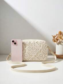 Hollow-Out Design New Shoulder Bag, Mini Crossbody Bag For Women - Beige - View 3