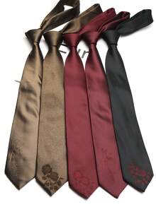 1pc Embroidered Handmade Unisex Necktie, Suitable For Casual, Street, Daily, Party, Gift - Multicolor - View 3