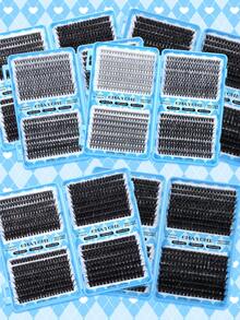 640/592/576片假睫毛套装，高容量假睫毛，居家DIY，包含睫毛胶、定型液、睫毛刷、镊子，新手友好型睫毛嫁接套装，打造蓬松浓密自然的睫毛效果，便携旅行装，混合款式睫毛+睫毛胶+睫毛刷 - 彩色 - 查看 11