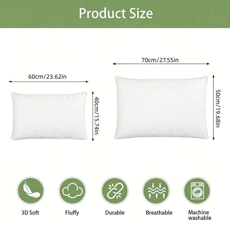 1/2/4-Pack White Square Pillow Inserts, Soft And Fluffy Indoor Filling, Machine Washable With Hypoallergenic Properties, Modern European And American Style, Suitable For Sofa Beds And Hotel/Homestay Scenarios, Ideal For Home And Commercial Use As Sofa Cushions Or Bed Pillows, Perfect For Back, Stomach, Or Side Sleepers As A Down Alternative - 珍珠白 - 查看 9