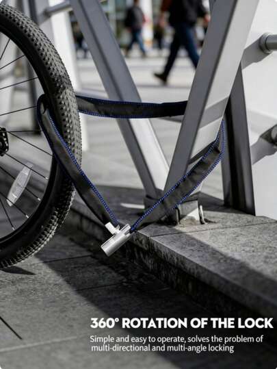 1pc Premium Bicycle Lock, Durable Anti-Theft Steel Cable Lock With 2 Keys - Suitable For Bicycles, E-Bikes, Motorcycles, Scooters, Tricycles, Wheelchairs, Indoor Cabinets, Fences, Golf Carts, Luggage And More, Professional Anti-Theft Design, Durable Aluminum Alloy Body And Coated Surface For Perfect Anti-Rust, Easy To Use