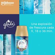 Glade Automático Aromatizante de Ambiente Continuo, Repuesto, Aroma Paraíso Azul, 175 g - Lavanda y Vainilla - Ver 10