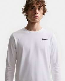 Nike Sportswear Swoosh 休閒運動印花圓領長袖T卹 男款 白色 - 白色 - 查看 6