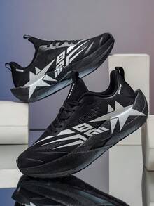 Giày chạy bộ lưới thoáng khí dành cho nam, giày thể thao chạy marathon nhẹ, giảm sốc, giày casual chống trượt ngoài trời cho phòng tập thể dục, yoga, du lịch, đi bộ, giày cầu lông, tennis đế mềm thoải mái. - màu đen - Xem 7