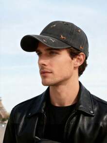 1 chiếc mũ lưỡi trai thêu hình cún con ngộ nghĩnh, kiểu dáng bạc màu, phù hợp cho cả nam và nữ, mũ chống nắng phong cách retro thời trang, mũ điều chỉnh được, mũ vành cong mềm mại kiểu Y2K. - Nhiều màu - Xem 5