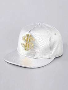 Mũ lưỡi trai nam kiểu hip hop, chất liệu da rắn, logo kim loại hình đô la, cỡ lớn, thích hợp cho tiệc tùng, phong cách đường phố, mùa xuân/thu, hè, đi biển, lễ hội. - nhiều màu - Xem 5